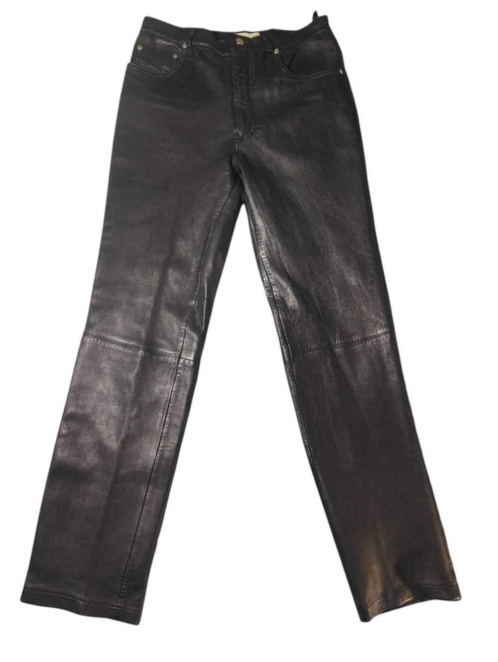 Vintage Banana Republic Black Genuine Leather Pants Straight Leg High Rise